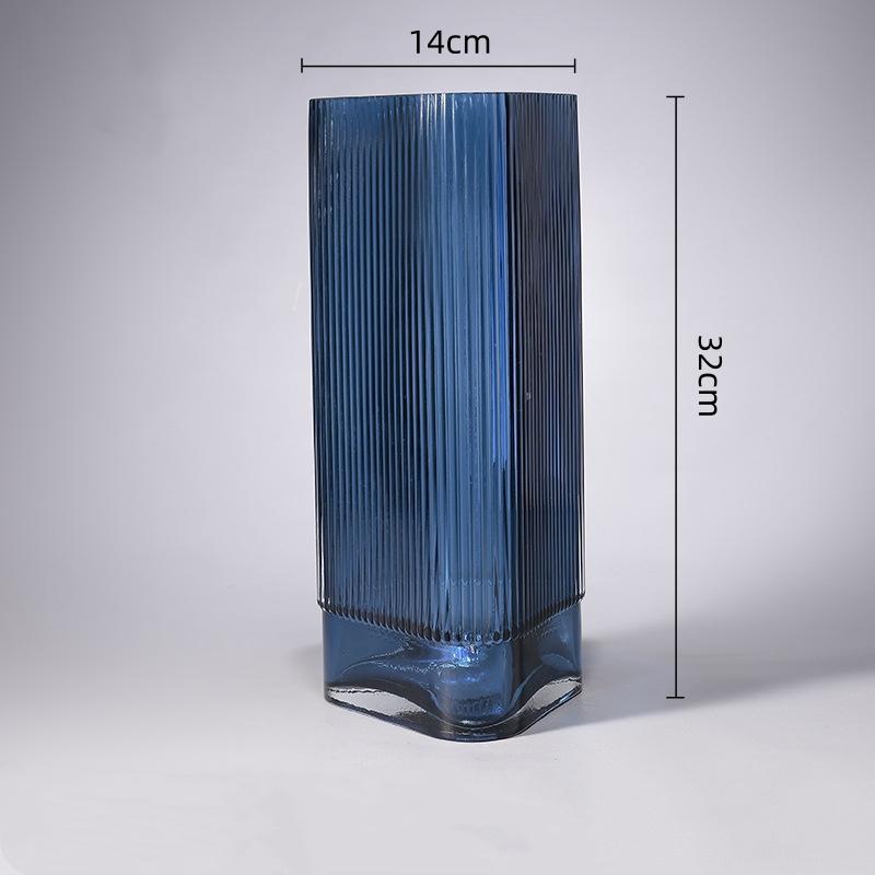 Transparent Glass Vase Geometric Triangular Flat Shape Flower Vase Hydroponics Terrarium Flowerpot Vases Pots Home Decoration