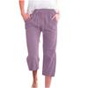 Frauen Hosen Jogginghose Einfarbig Gerade Weiche Elastische Taille Kordelzug Hosen Mitte der wade Länge Geerntete Hosen