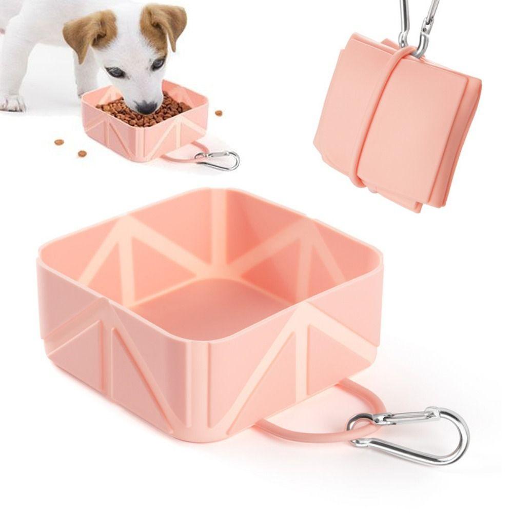 Food Grade Portable Dog Feeder Anti Slip Cat Food Container Lightweight Folding Pet Bowl  For Dogs