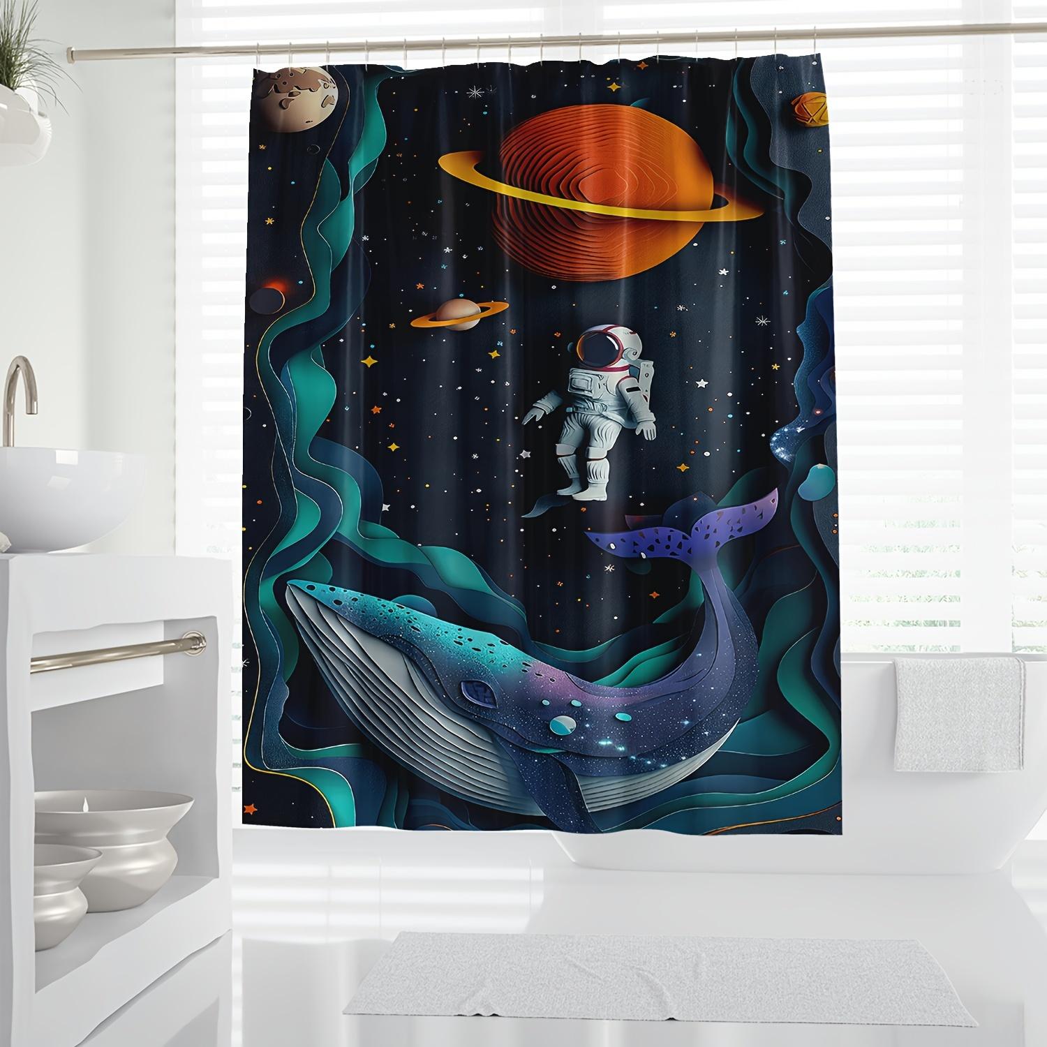 

1Pc Of Modern Style Colorful And Fashionable Bathroom Decor Digital Printed Shower Curtain W60H190(CM)-1 Pcs