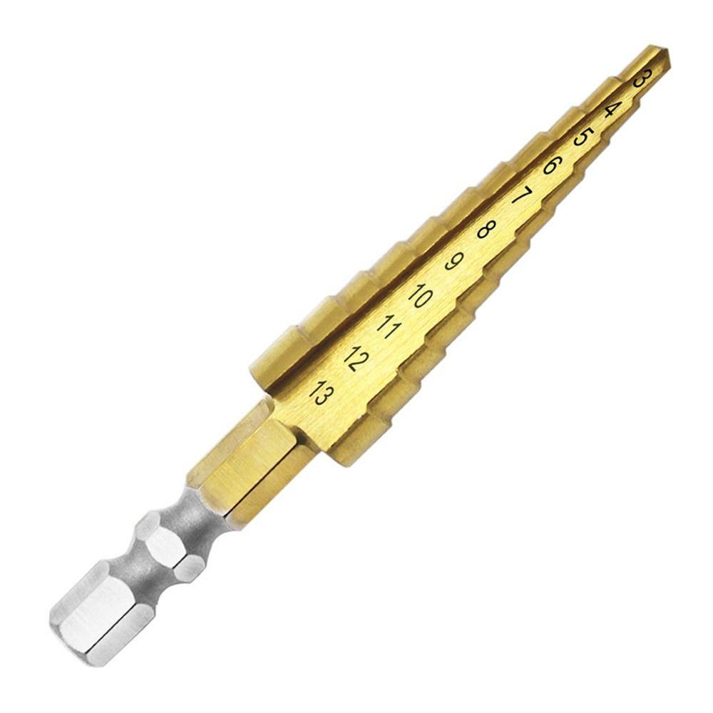 Durable Hexagon Shank Hole Opener Twists Bit Step Drill Gold Pagoda Drill Ladder Drill