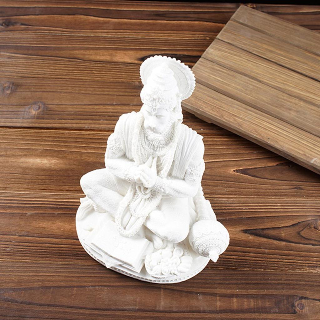 Meditating Buddhas Sculpture Resins Hanuman Statue Hindu God of Strength Figurine Spiritual Decors for Home and Office