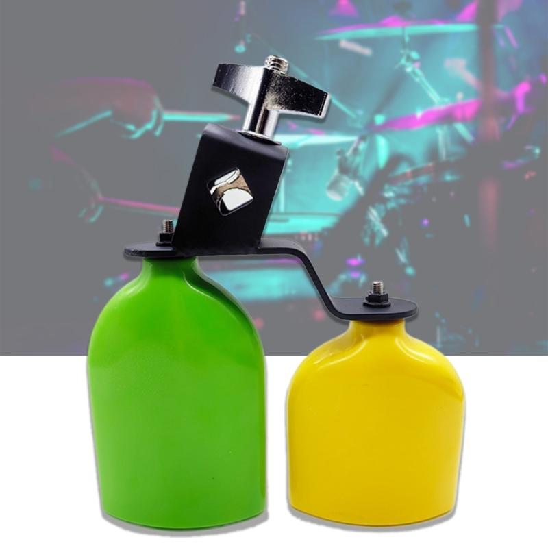High and Low Tones Bicolor Cowbell Clapper Latin Percussion Instrument Double Mounted Bells for Drum Set Easy To Use