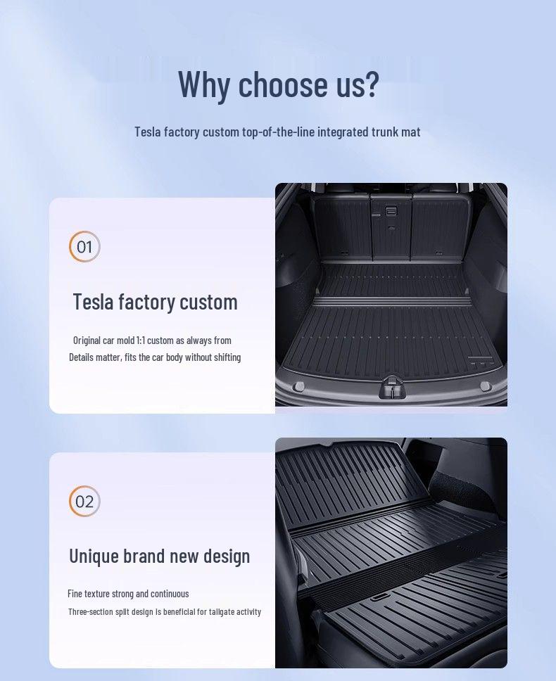 Tesla Model 3/Y TPE Trunk and Backrest Mat Set (Non-Full Coverage)