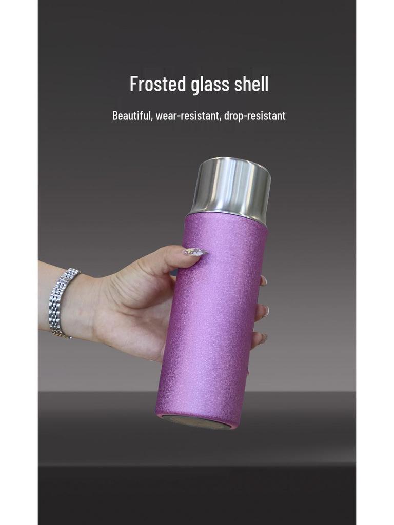 Portable Insulated Cup with Pure Titanium Liner, Magnetic Lid, and 316 Stainless Steel for Tea Steeping, Freshness, and Antibacterial Protection