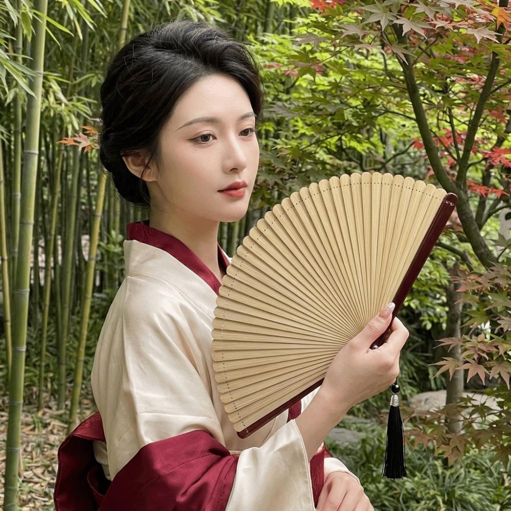 Mini Handheld Fan Portable Chinese Style Fan Creative Tassel Folding Fan Stage Performance