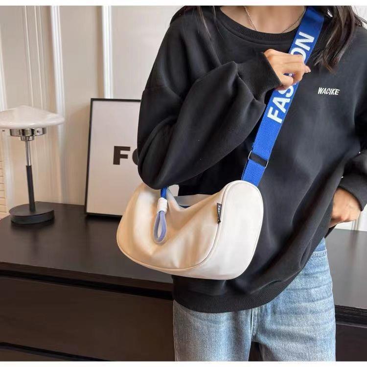 Damenmode Nylon Canvas Umhängetasche mit breitem Riemen – Vielseitig, großes Fassungsvermögen, lässiger Stil