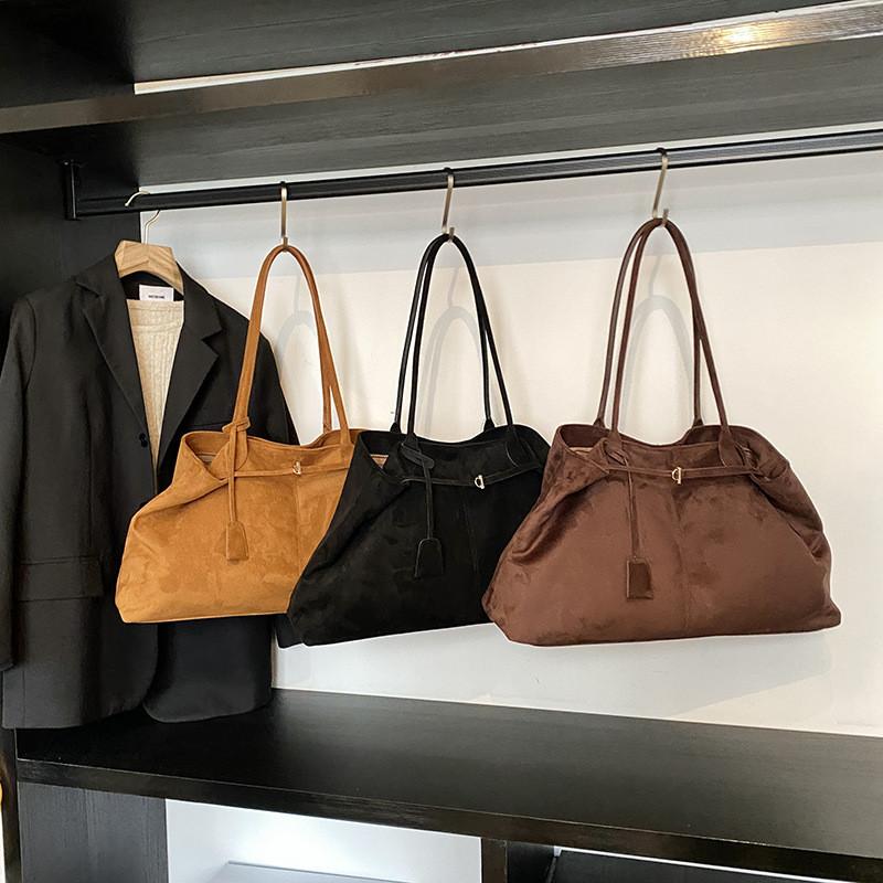 Urban Solid Color Large Capacity Women Casual Suede Tote Bag For Women For Daily Use