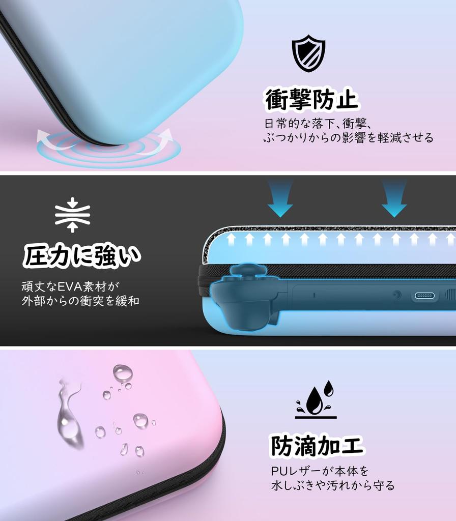 MoKo Switch2 Switch2 Carrying 2nd Generation Protective Storage Storage EVA Full Large Can Store Small Items Such as Game Easy to BluePinkGradation