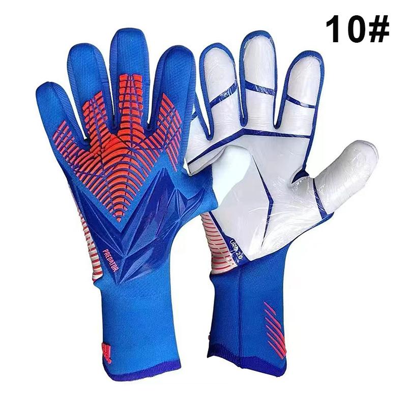 Football Goalkeeper Gloves Thickened And Wear-Resistant Football Protection Adults Teenager Goalkeeper Football Goalie Gloves blue XXL