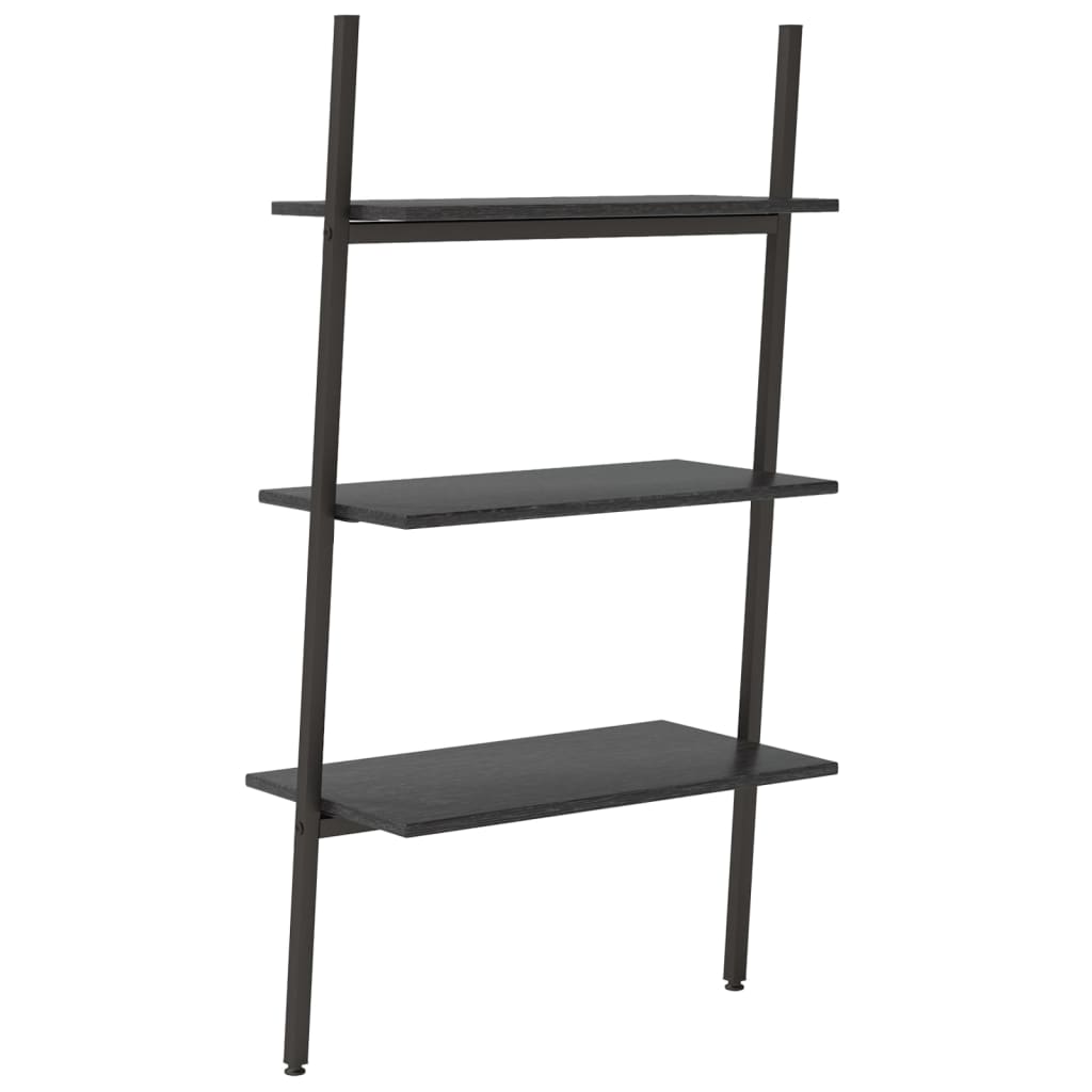 Ladder Shelf with 3 Shelves Black 64 x 34 x 116 cm