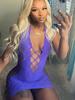 Women'S Fishnet Lingerie Dress Stockings Mesh Sexy Tights Bodystocking Mesh Sleeveless Bodysuits Backless Halter Red Sleepwear