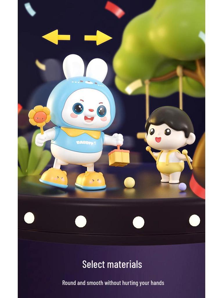 48-Song Singing & Dancing Baby Rabbit Toy for Head Lifting Training
