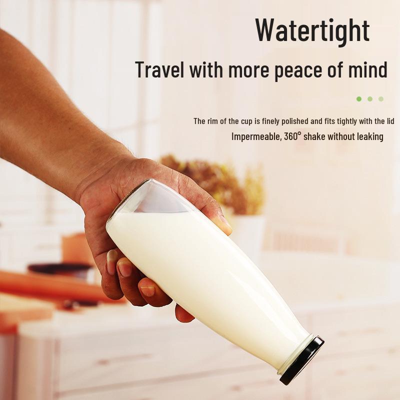 Biberon in Vetro Spesso da 250 ml con Tappo Ermetico per Yogurt e Bevande