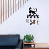 Bohemian Metal Cat Key Hanger Wall Mount Key Holder Durable Iron Black Cat Home Decor