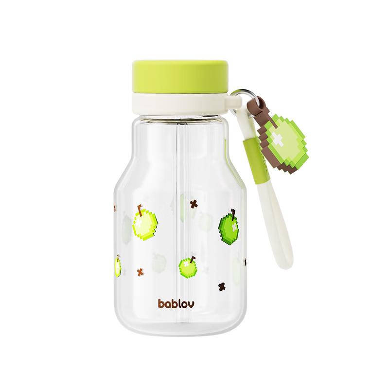 Bablo High Borosilicate Glass Straw Water Bottle