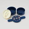 Skater Bento with Microwave Made In Box, Antibacterial, 2-Tier, Round, Fork, 500ml, Safe, Japan, "Bread Thief" (ONWR1AG-A)