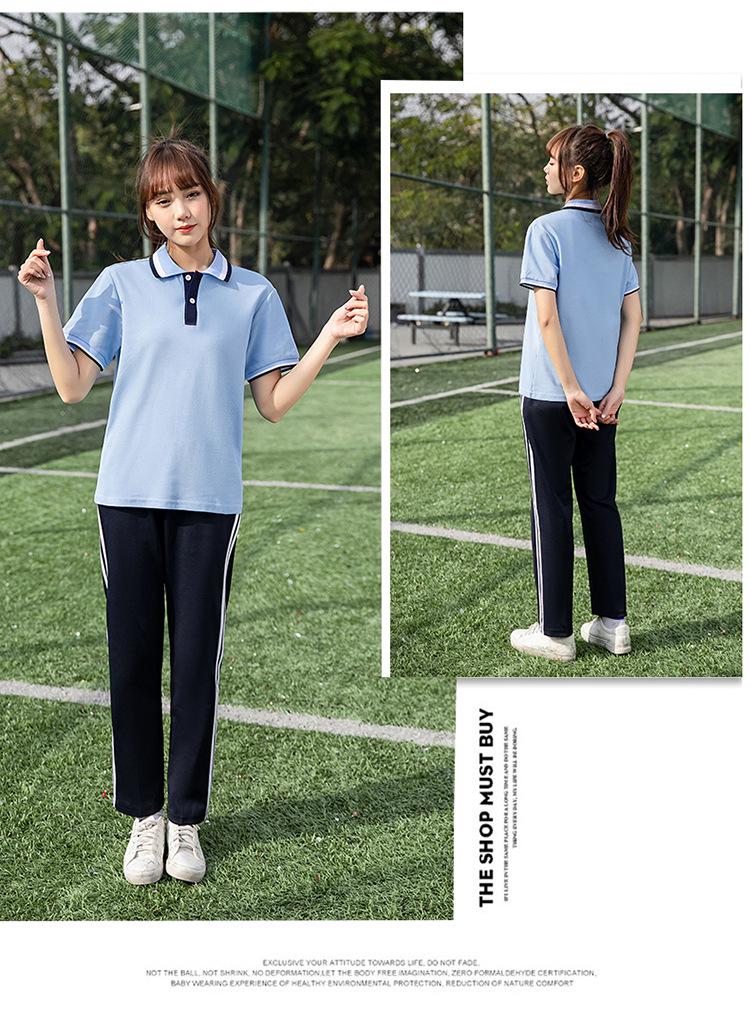 2022 Summer Couple Sports Set: POLO Shirt & Loose Pants for Women, Short Sleeve T-shirt, School Uniform Style