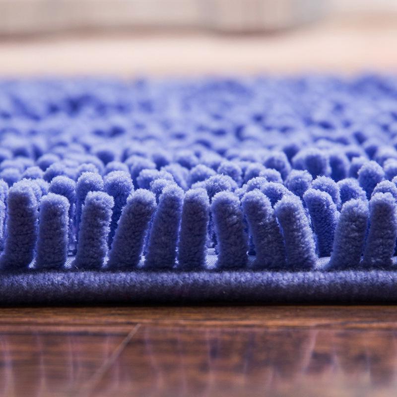 Non-Slip Chenille Half-Round Floor Mat - Water Absorbing, Machine Washable Rug for Hallway, Bathroom, and Bedroom
