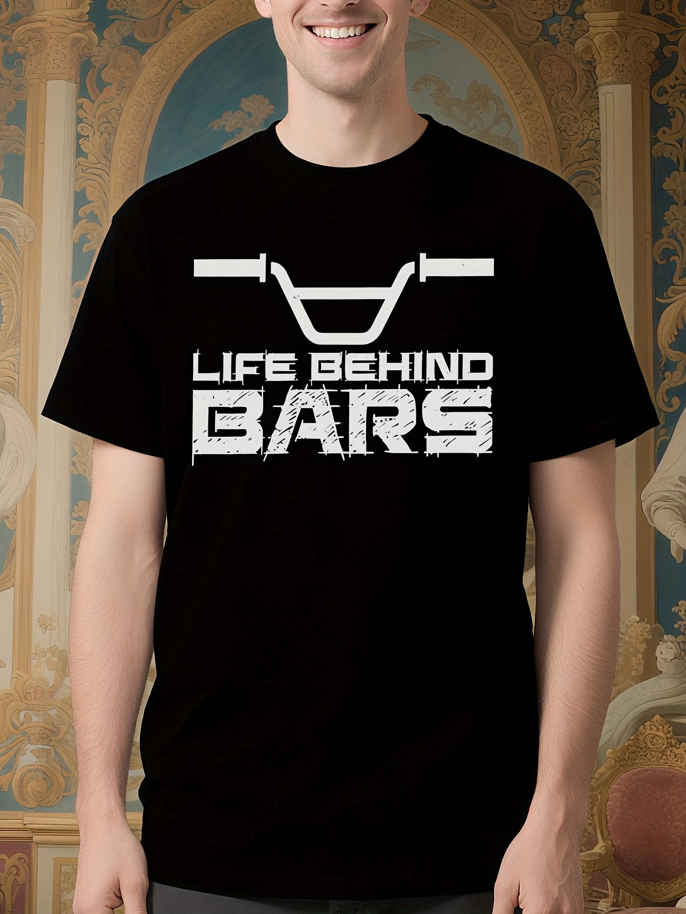 BMX Racing Graphic Tshirt - Bold Life Behind Bars Print S