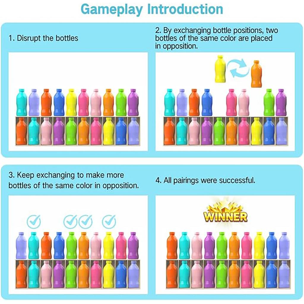 Fun Bottle Guessing Game, Children'S Color Memory Game, Exercise Brain Memory Puzzle Toy