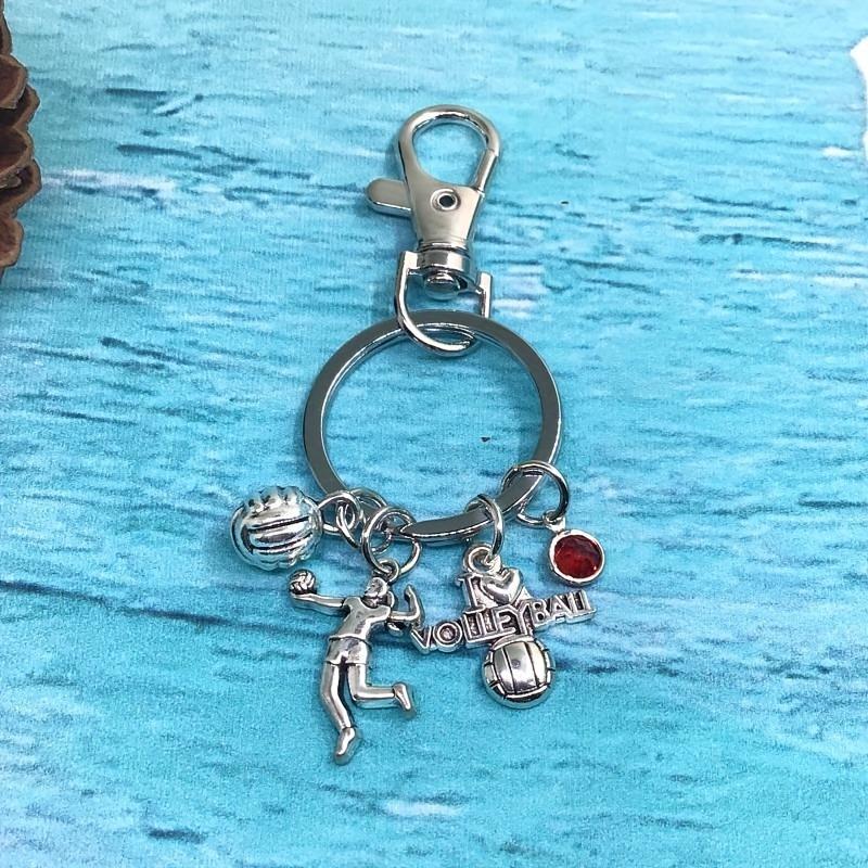 DIY Sports Style Volleyball Keychain - I Love Volleyball Keyring