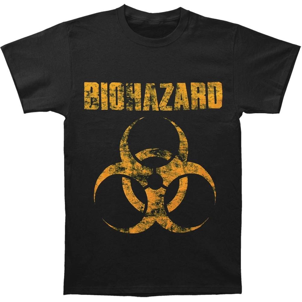 Men s Biohazard Distressed Logo T-shirt XX-Large Black XXL