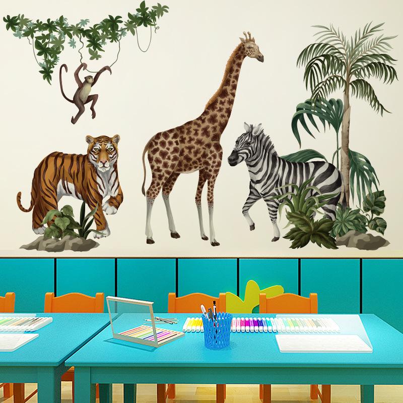 Removable Cartoon Animal Wall Stickers for Kids' Rooms – Perfect for Bedrooms, Living Rooms, Party Decorations, Doors, and Windows.