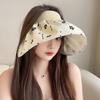 New white glue shell empty top hat women's summer sunscreen visor hat white glue adjustable big edge hat travel beach hat