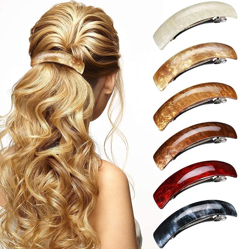 6/10 Pezzi Bellissime Linee Capelli Francesi Semplici Retrò Classiche Grandi Fermagli a Scatto Accessori per Capelli Grandi Fermagli per Capelli per Donne