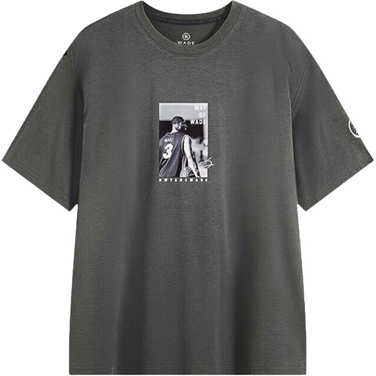 

Li-Ning Пуловер с круглым вырезом серии Wade Удобная Универсальная Футболка с принтом Свободного кроя с коротким рукавом Мужские топы AHSV087-5 M