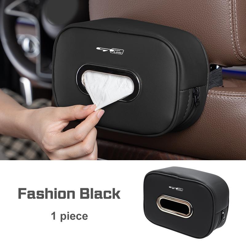 BBDS7 Microfiber Leather Car Tissue Box For KIA Rio K5 K2 K3 Sportage Ceed Sorento Picanto Stinger Soul GT Line Seat Back Storage Bag