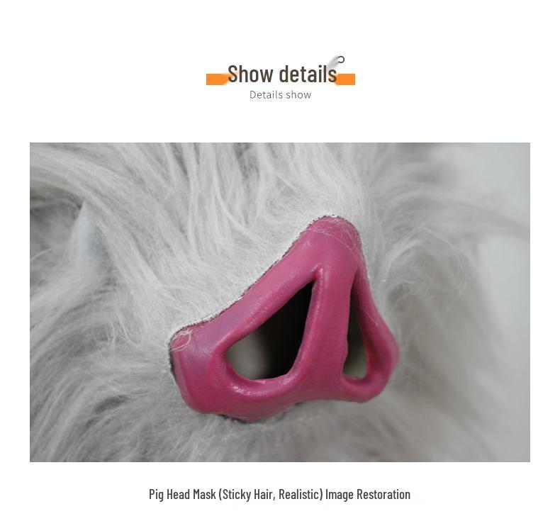 Demon Slayer Inosuke Hashibira Cosplay Costume with Pig's Head Mask and Grass Skirt Pants Set for Halloween