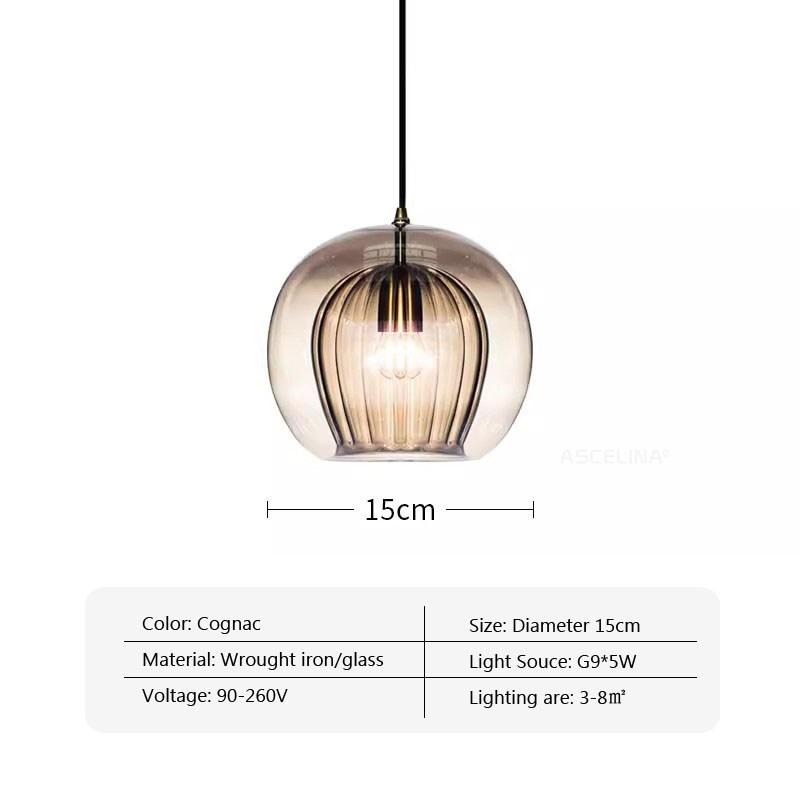 Modern Creative Glass Pendant Lights Modern Suspension Restaurant Chandelier for Living Dining Room Kitchen Bedside Hanging Lamp