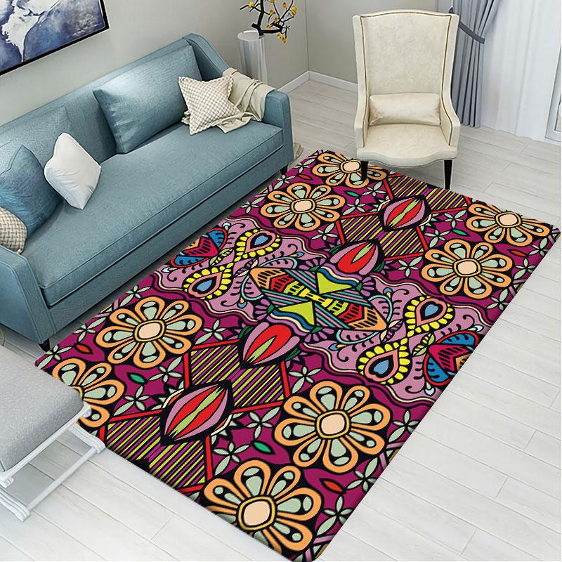 Carpet Living Room Bedroom Non-slip Rug Bohemian Moroccan Ethnic Doormat Gypsy Home