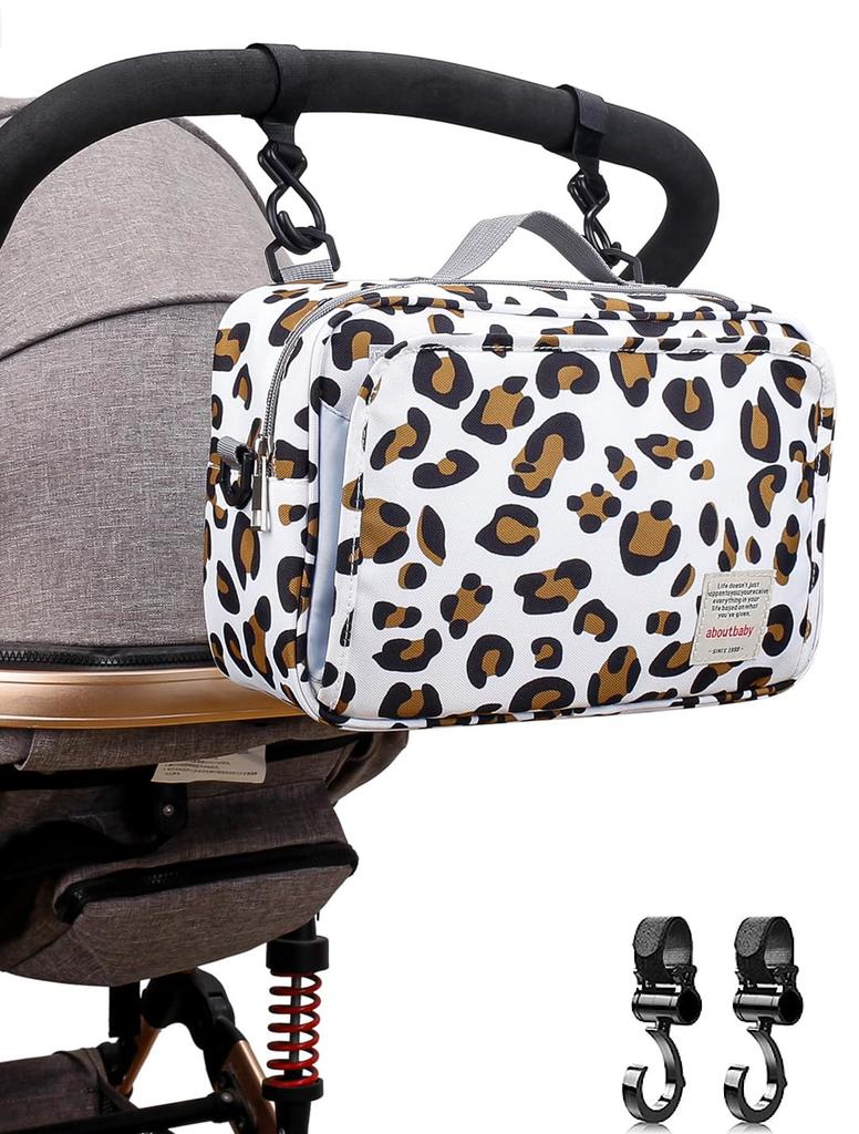 This cute diaper pouch features a dedicated space for baby wipes and storage for baby This shoulder pouch makes a great baby shower (leopard print)