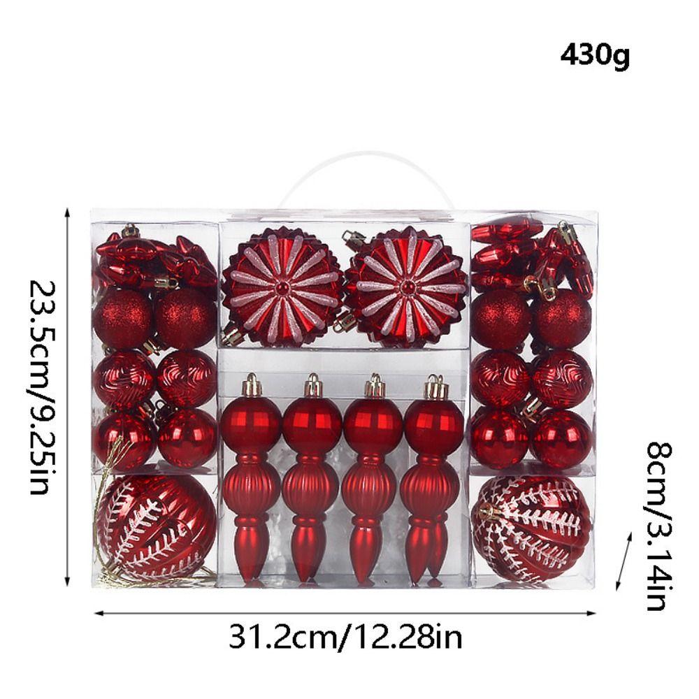 52pcs Gold Color Christmas Ball Ornaments Painted Christmas Ornament Set Christmas Celebration
