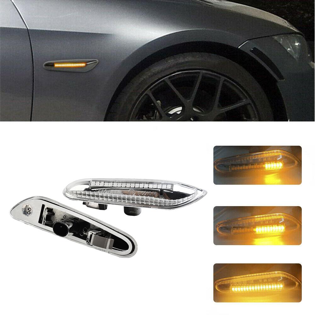 LED Side Marker Lights E60 E87 Turn Signal 1 Pair ABS Plastic Amber Dynamic E90 E91 E92 For BMW For BMW X5 E53