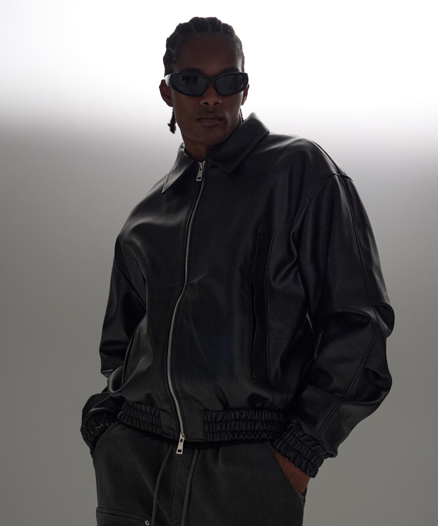 Attentionrow Two-Way Oversized Blouson Faux Leather