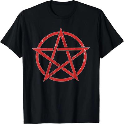Red Pentagram - Wiccan _ Pagan Symbol or Music Lover Gift T-Shirt