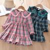Girls Fall Preppy Princess Dress Chic Long Sleeve Children Clothing Autumn Party Wear Elegant Kids Dresses
