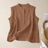 Women's Retro Artistic Cotton Linen Casual Loose Versatile Elegant Vest