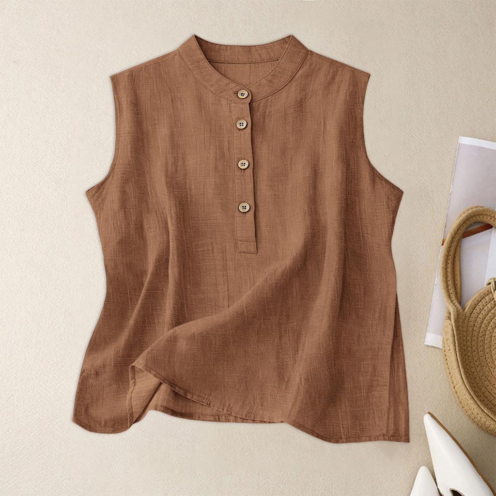 Women's Retro Artistic Cotton Linen Casual Loose Versatile Elegant Vest