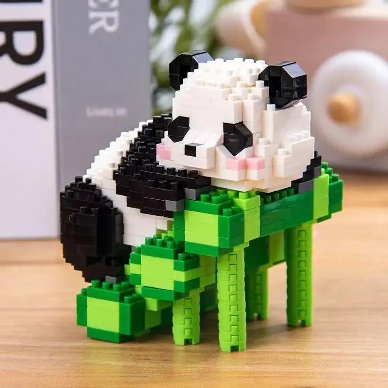 Non-Toxic Creative Mini Cute Panda Micro Building Blocks 3D Diamond Model Animals Bricks Diy City Construction Toys For Children Kids Gift