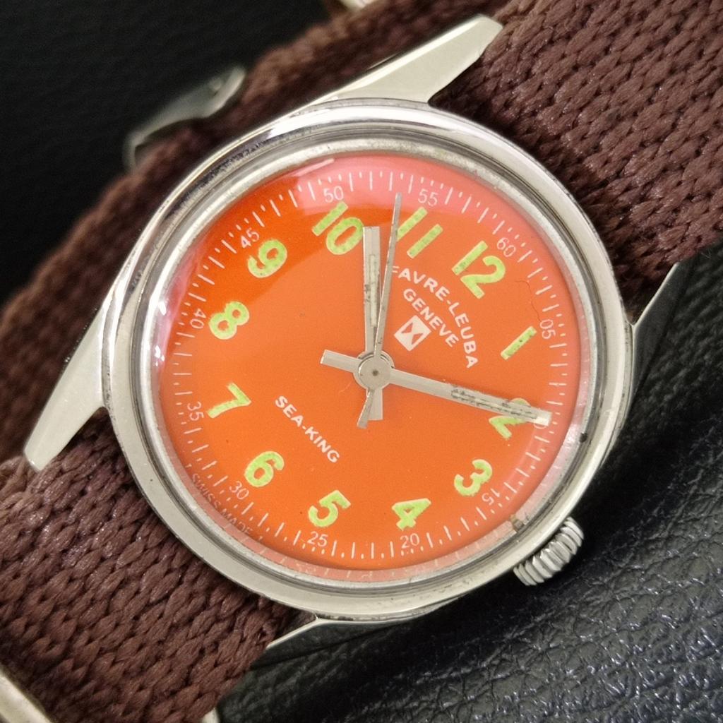 

FAVRE LEUBA SEA KING HAND-WINDING VINTAGE SWISS MENS SIGN CASE WATCH a702027-5 R208-a702027