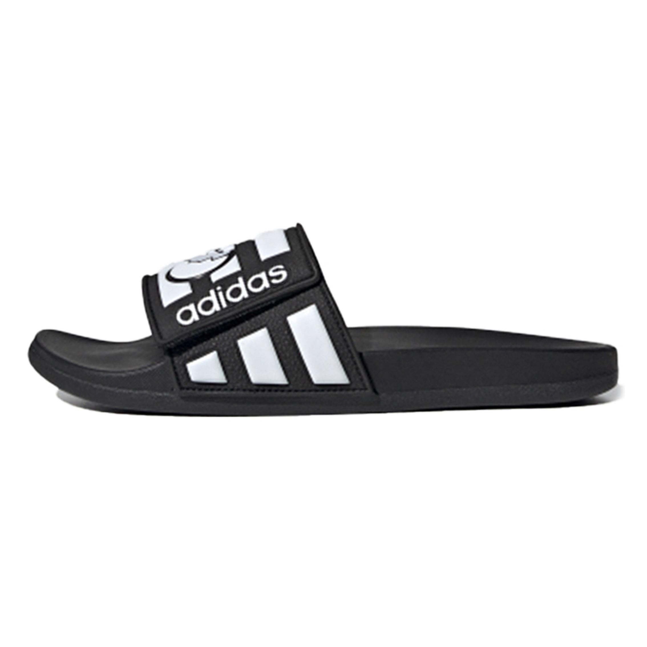adidas neo Adilette Comfort Adj Yellow Crossover Black White Unisex Slippers Black White Men s FY3037 EU 39