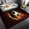 Fiery Soccer Ball Pattern Carpet, Sports Themed Home Decor Stylish Suitable for use as an anti-slip for living room bedroom sofas