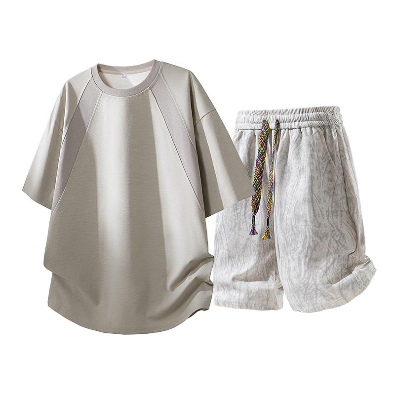 

Sports Suit Men s Short Sleeve Men s Shorts Ice Silk Pants M хакі