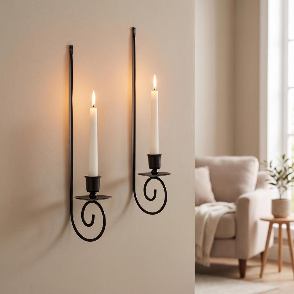 2 Pieces Wall-Mounted Candle Sconce Rustic Home Decor Decorative for Entryway