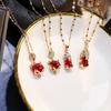 No Fading Pixiu Necklace Women'S Personality High-End Ruby Pendant Direct Sales Temperament Model